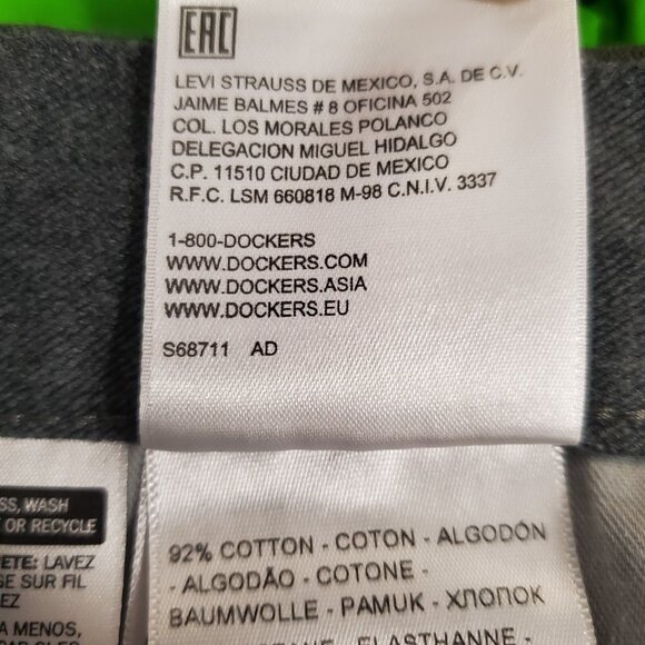 Dockers Straight Fit Khakis Casual Pants w/ Zipper Pocket Green Mens 36x32 - Picture 9 of 10